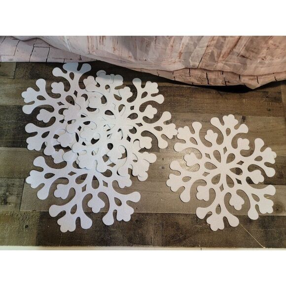 White Snowflake flat decor set xmas - Picture 1 of 4